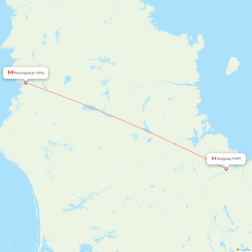Air Inuit flights between Kuujjuaq and Povungnituk