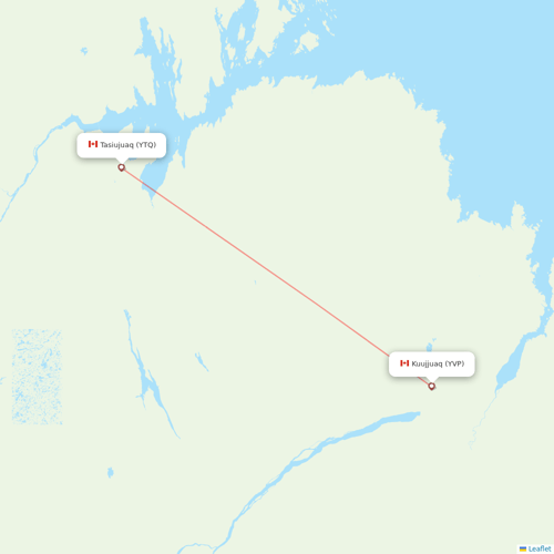 Air Inuit flights between Kuujjuaq and Tasiujuaq