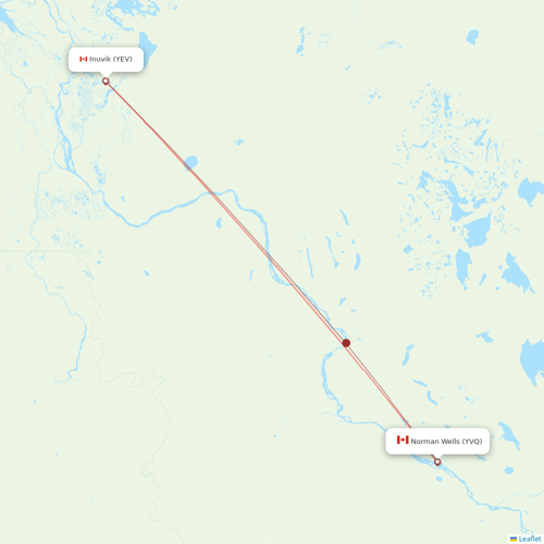 Canadian North flights between Norman Wells and Inuvik
