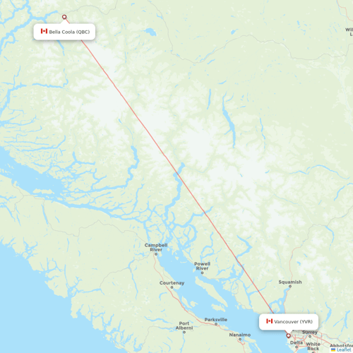 Pacific Coastal Airlines flights between Vancouver and Bella Coola