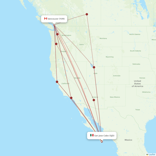 Flair Airlines flights between Vancouver and San Jose Cabo
