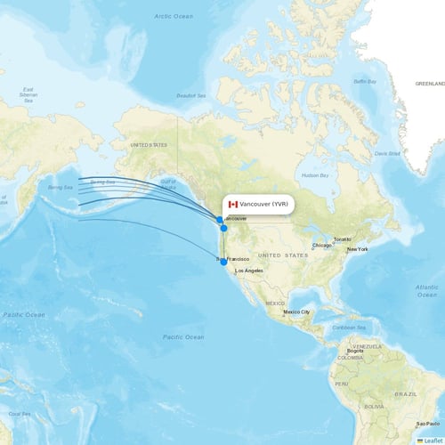China Airlines flights between Vancouver and Taipei