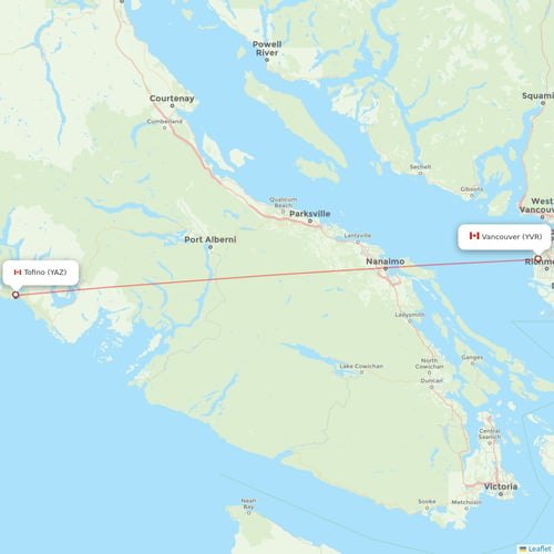Pacific Coastal Airlines flights between Vancouver and Tofino