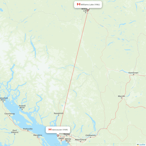 CMA flights between Vancouver and Williams Lake