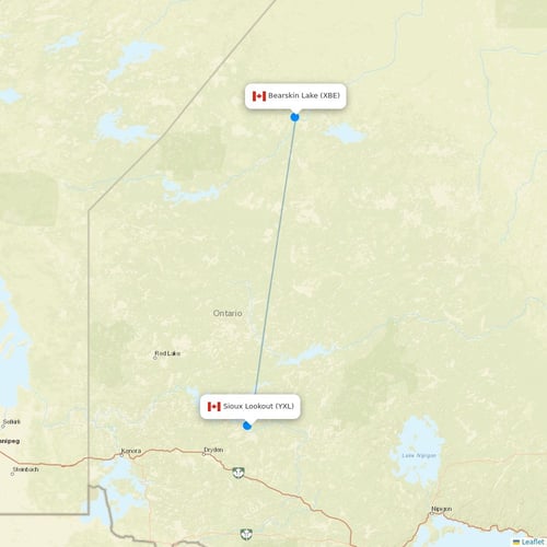 Air Antwerp flights between Sioux Lookout and Bearskin Lake
