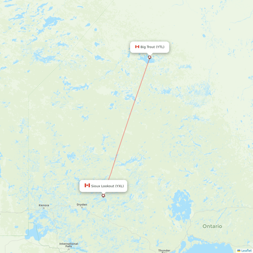 Air Antwerp flights between Sioux Lookout and Big Trout