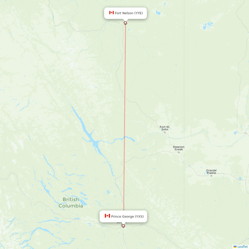 CMA flights between Fort Nelson and Prince George