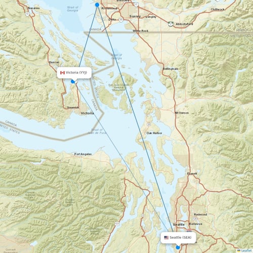 Alaska Airlines flights between Victoria and Seattle