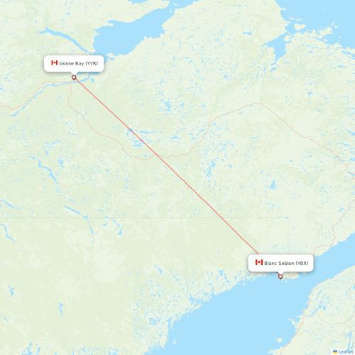 PAL Aerospace flights between Goose Bay and Blanc Sablon