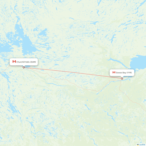 PAL Aerospace flights between Goose Bay and Churchill Falls