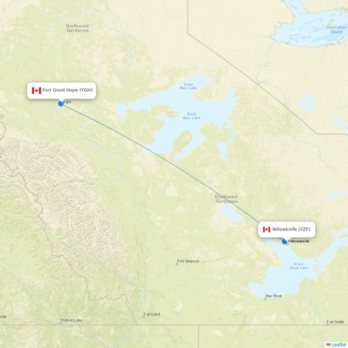 North-Wright Airways
 flights between Yellowknife and Fort Good Hope