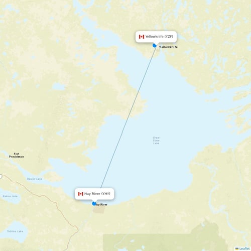 Air Tindi flights between Yellowknife and Hay River