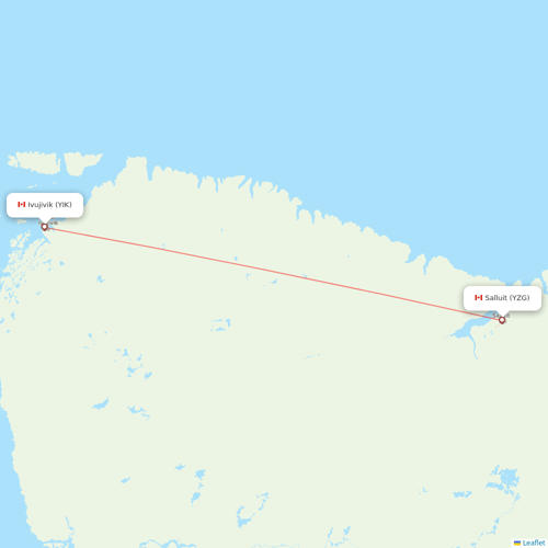 Air Inuit flights between Salluit and Ivujivik