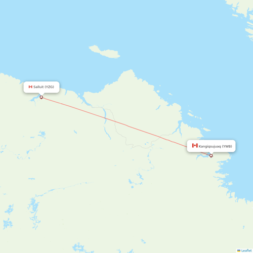 Air Inuit flights between Salluit and Kangiqsujuaq