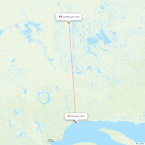 Air Inuit flights between Sept-Iles and Schefferville