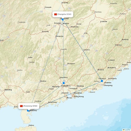 Urumqi Airlines flights between Zhanjiang and Changsha