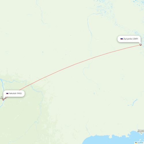 Polar Airlines flights between Zyryanka and Yakutsk