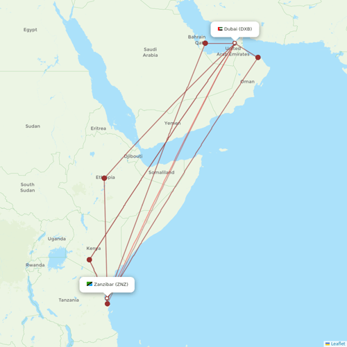 flydubai flights between Zanzibar and Dubai