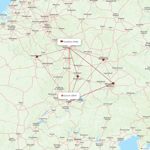 Lufthansa flights between Zurich and Frankfurt