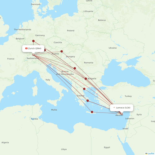 Germania flights between Zurich and Larnaca
