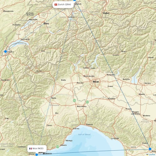 SWISS flights between Zurich and Nice