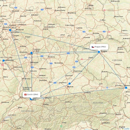 SWISS flights between Zurich and Prague