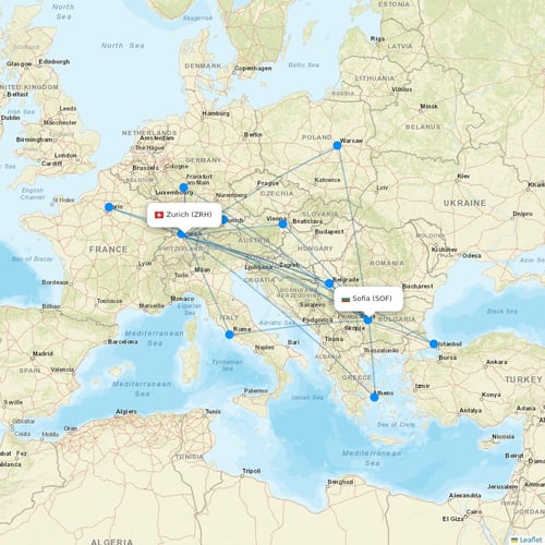 Bulgaria Air flights between Zurich and Sofia