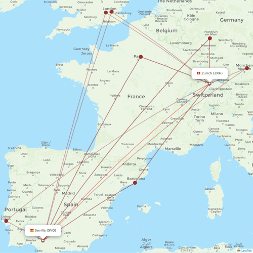 Edelweiss Air flights between Zurich and Sevilla