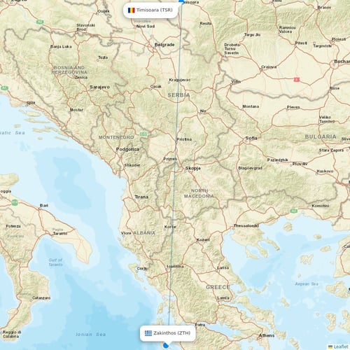 Astra Airlines flights between Zakinthos and Timisoara
