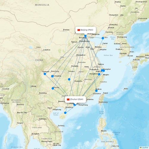 China United Airlines flights between Zhuhai and Beijing