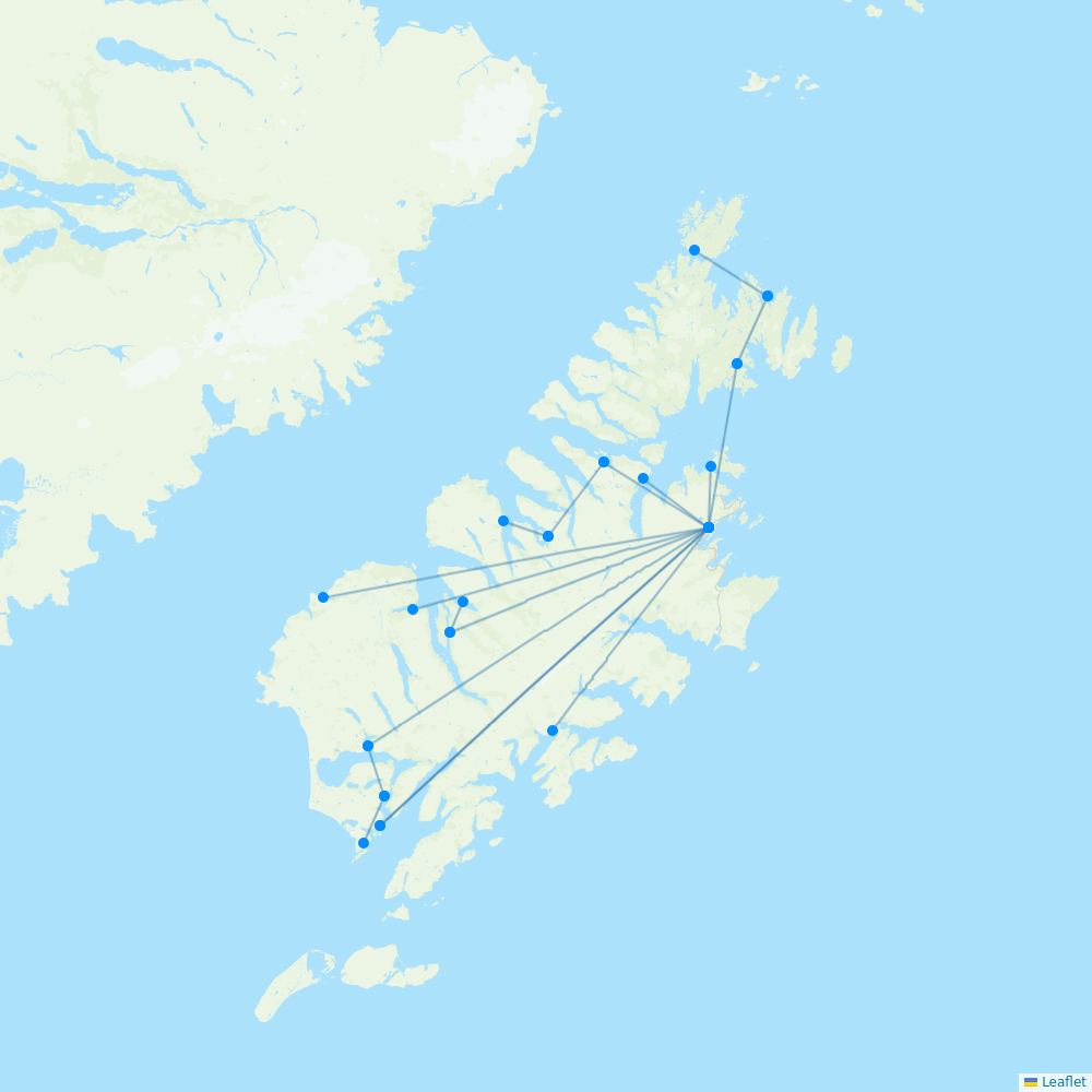 Island Air Service destination map