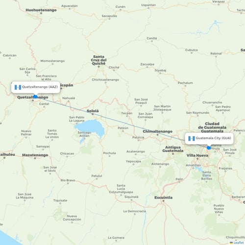 Map of Quetzaltenango