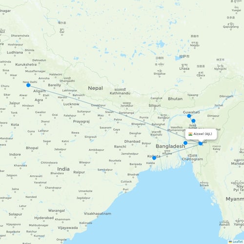 Map of Aizawl