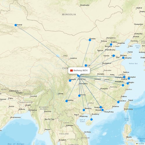Map of Bazhong