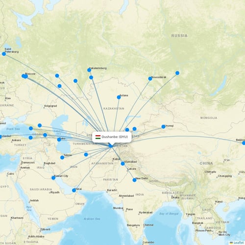 Map of Dushanbe