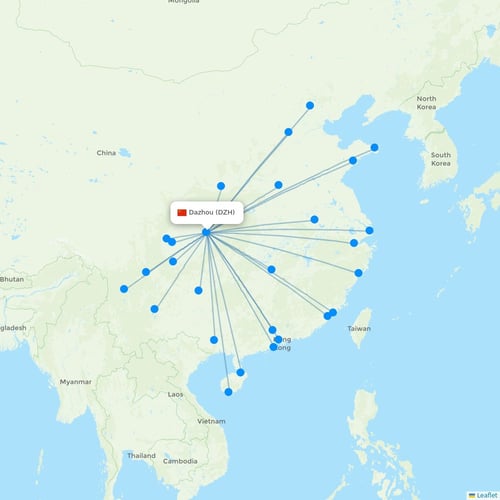 Map of Dazhou