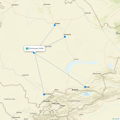 Map of Zhezkazgan