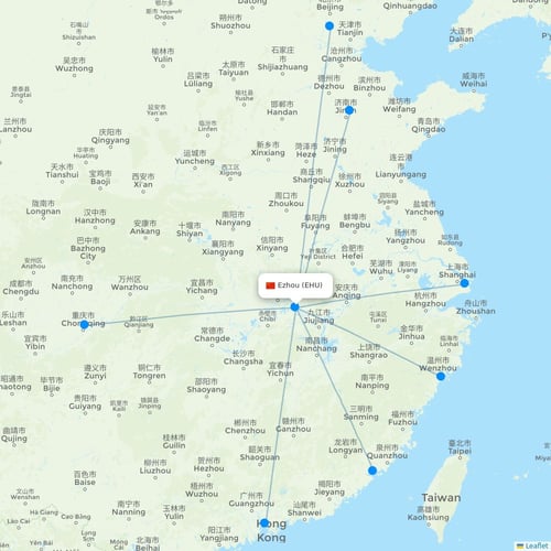 Map of Ezhou