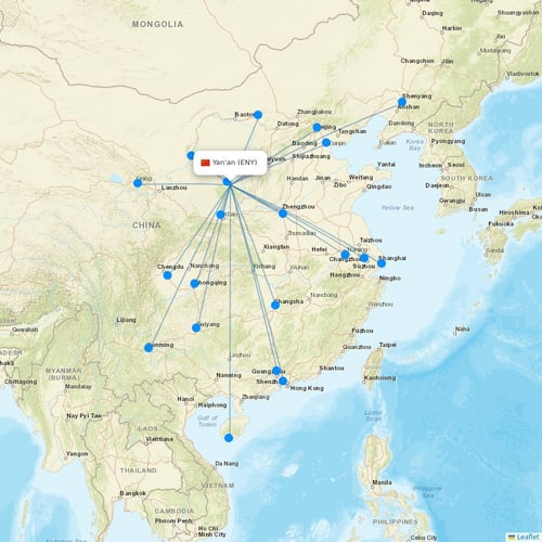 Map of Yan'an