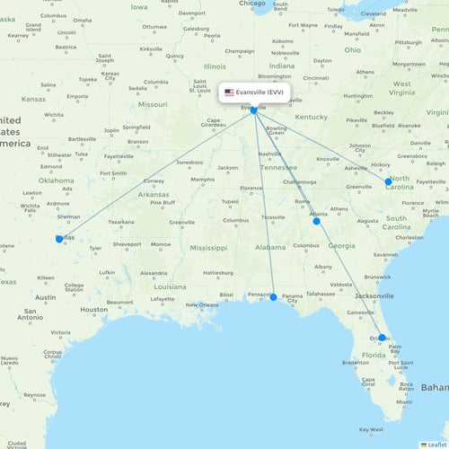 Map of Evansville