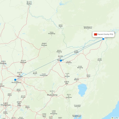 Map of Fuyuan County
