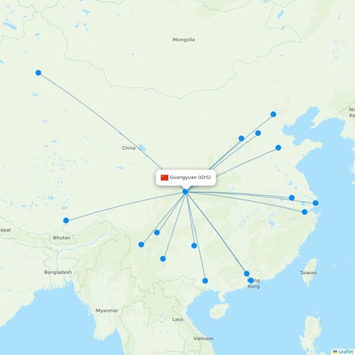 Map of Guangyuan