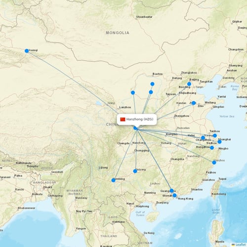 Map of Hanzhong