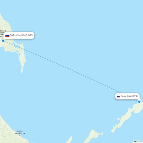 Map of Iturup Island