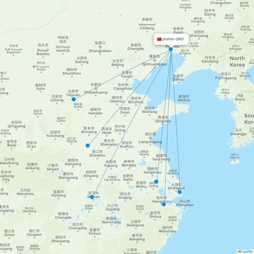 Jinzhou (JNZ) flight routes & destinations - Flight Routes