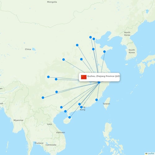 Map of Quzhou, Zhejiang Province