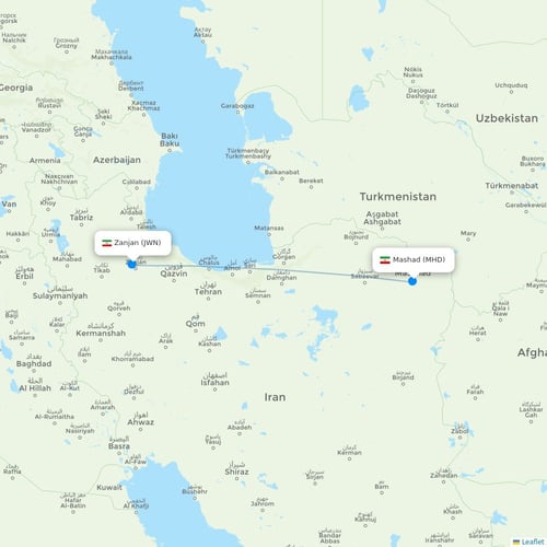 Map of Zanjan