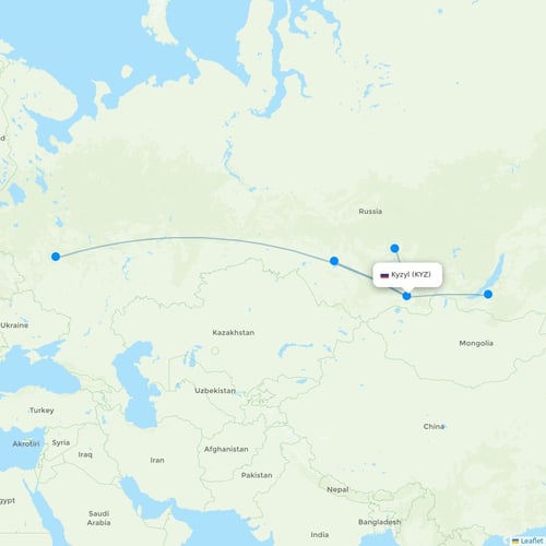 Map of Kyzyl