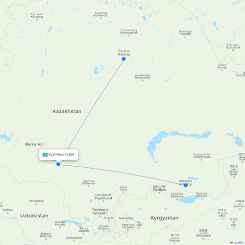 Map of Kzyl-Orda
