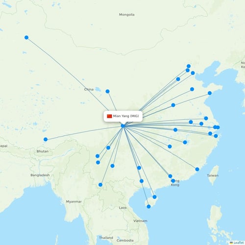 Map of Mian Yang